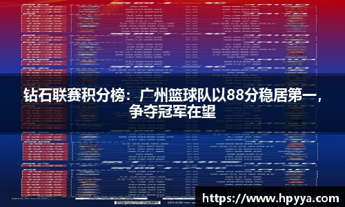 钻石联赛积分榜：广州篮球队以88分稳居第一，争夺冠军在望